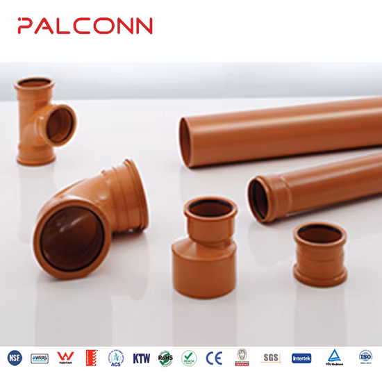 UPVC Pipe Drain Orange Gray Color 110*3.2mm